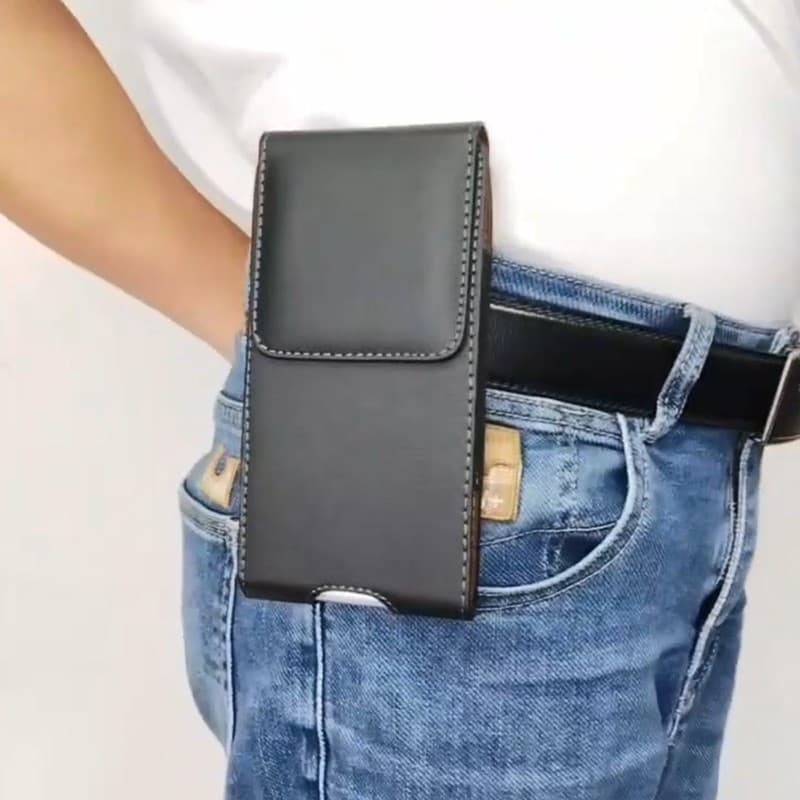 Bolsa para celular masculina multifuncional, capa de couro pendurada na cintura, estilo Horizontal, cinto, bolsa de cint