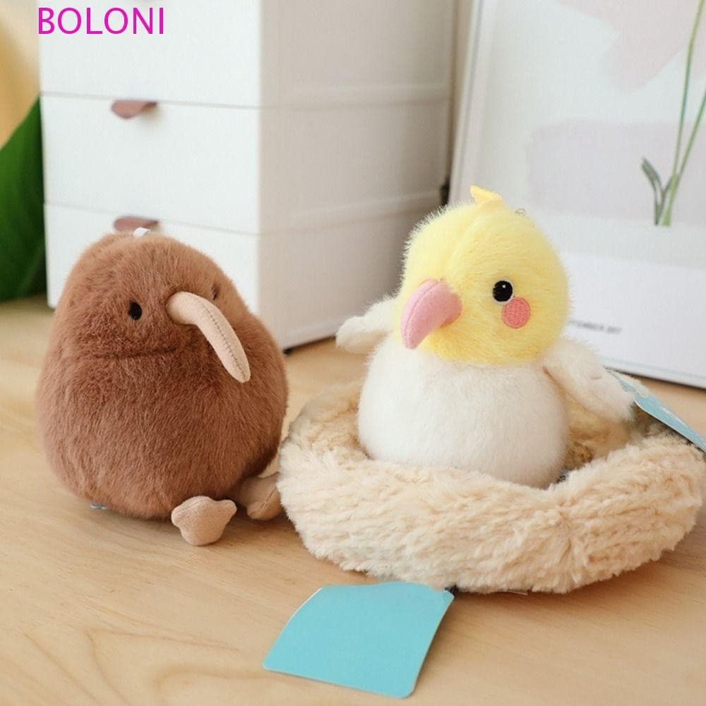 Boneca De Pelúcia De Papagaio BOLONI , Chaveiro Pássaro Animal Fofo De Pardal , Chaveiros De Pássaros Peludos De Simulaç