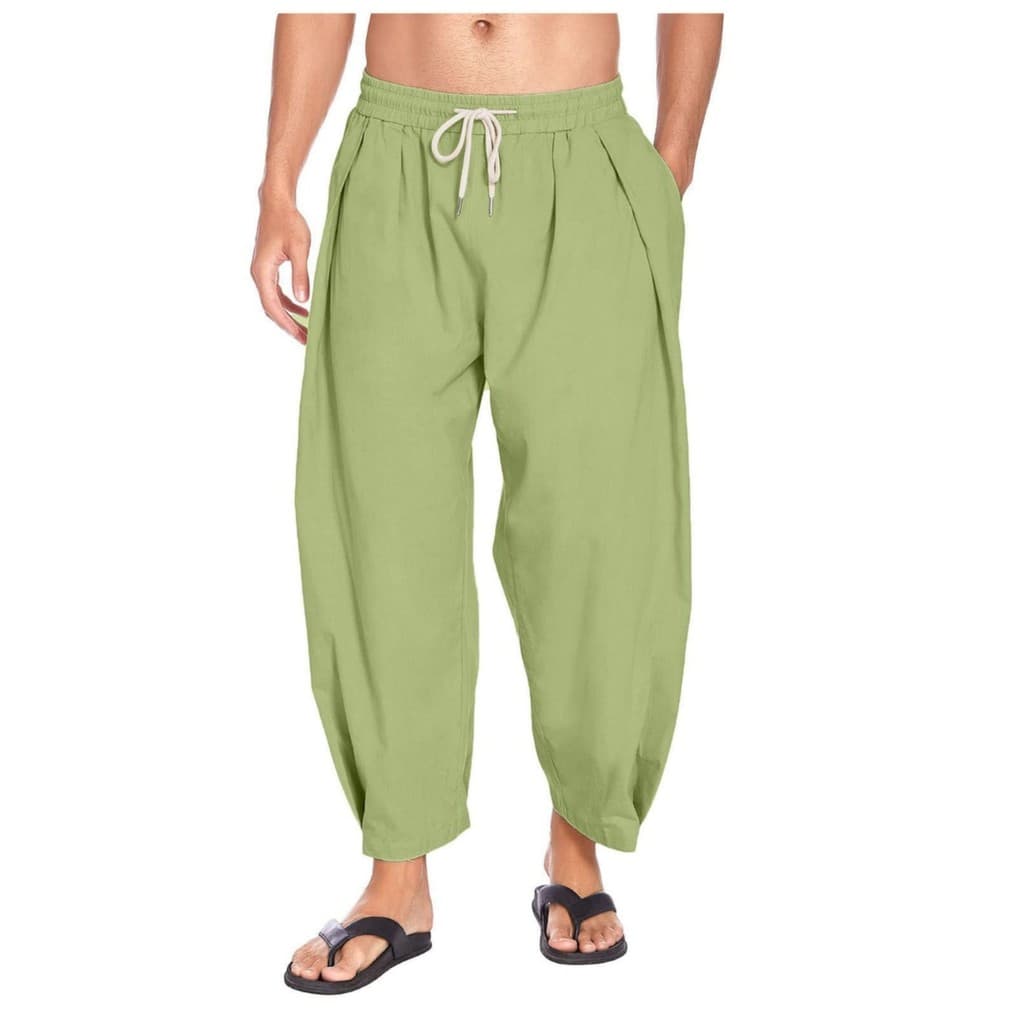 Calça casual Masculina Com Cordão De Cor Sólida ,