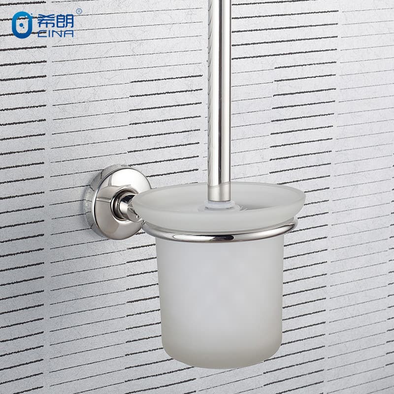 Conjunto de escova de vaso sanitário de aço inoxidável 304, suporte de escova de vaso sanitário perfurado, copo de escov