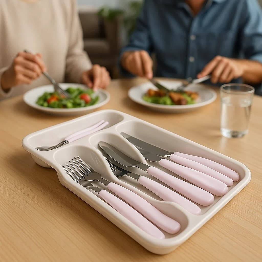 Kit Talheres 25 Peças Branco Jantar Almoço Faca Garfo Colher Uso Diário