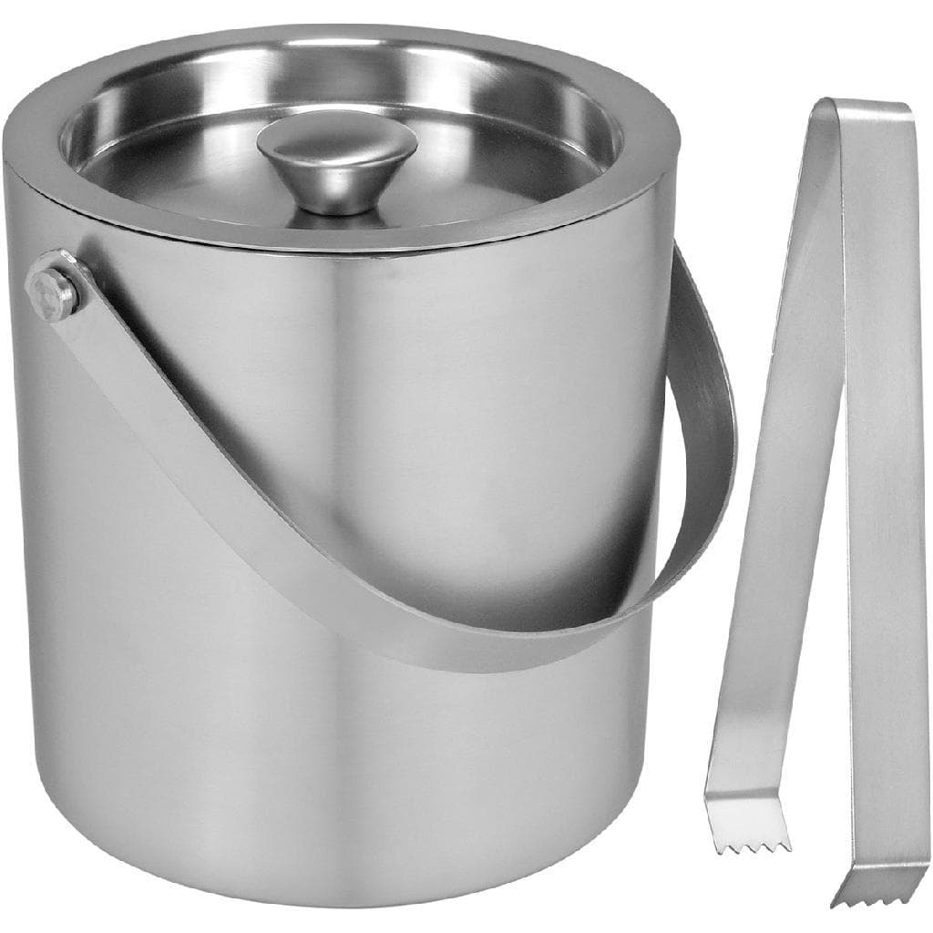 Balde Gelo para Bebida Parede Dupla Home&Co Pegador Inox 1,8L 15x15 Prata