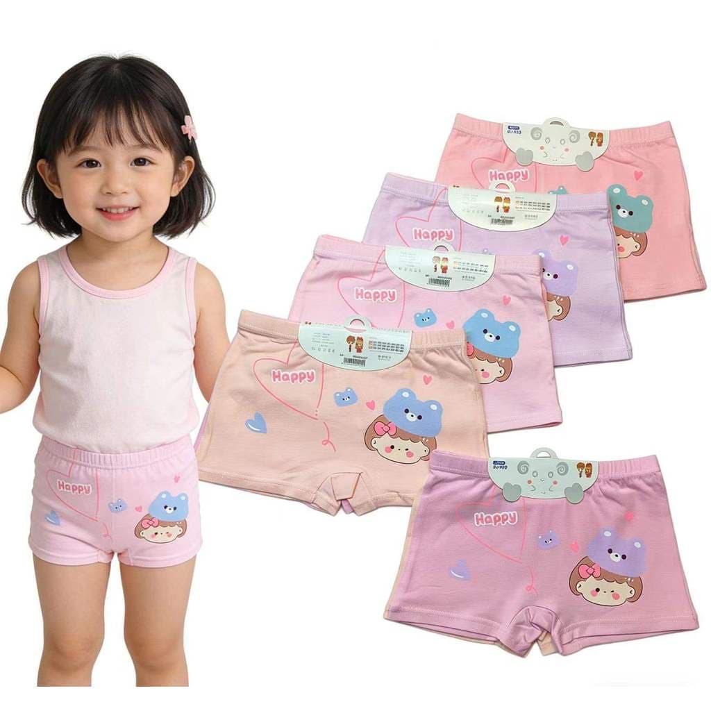 Kit 3 ou 6 Calcinhas Algodão Shortinho Infantil Estampada Box Meninas Confortável Escola Frio Calor Canelado