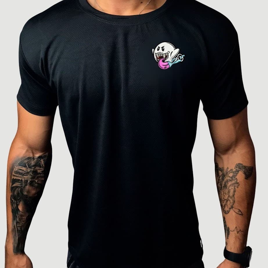 Camisa Dry Fit  Masculina - Modelo FANTASMINHA   Academia, Corrida, CrossFit, Ideal Para Treinos Intensos