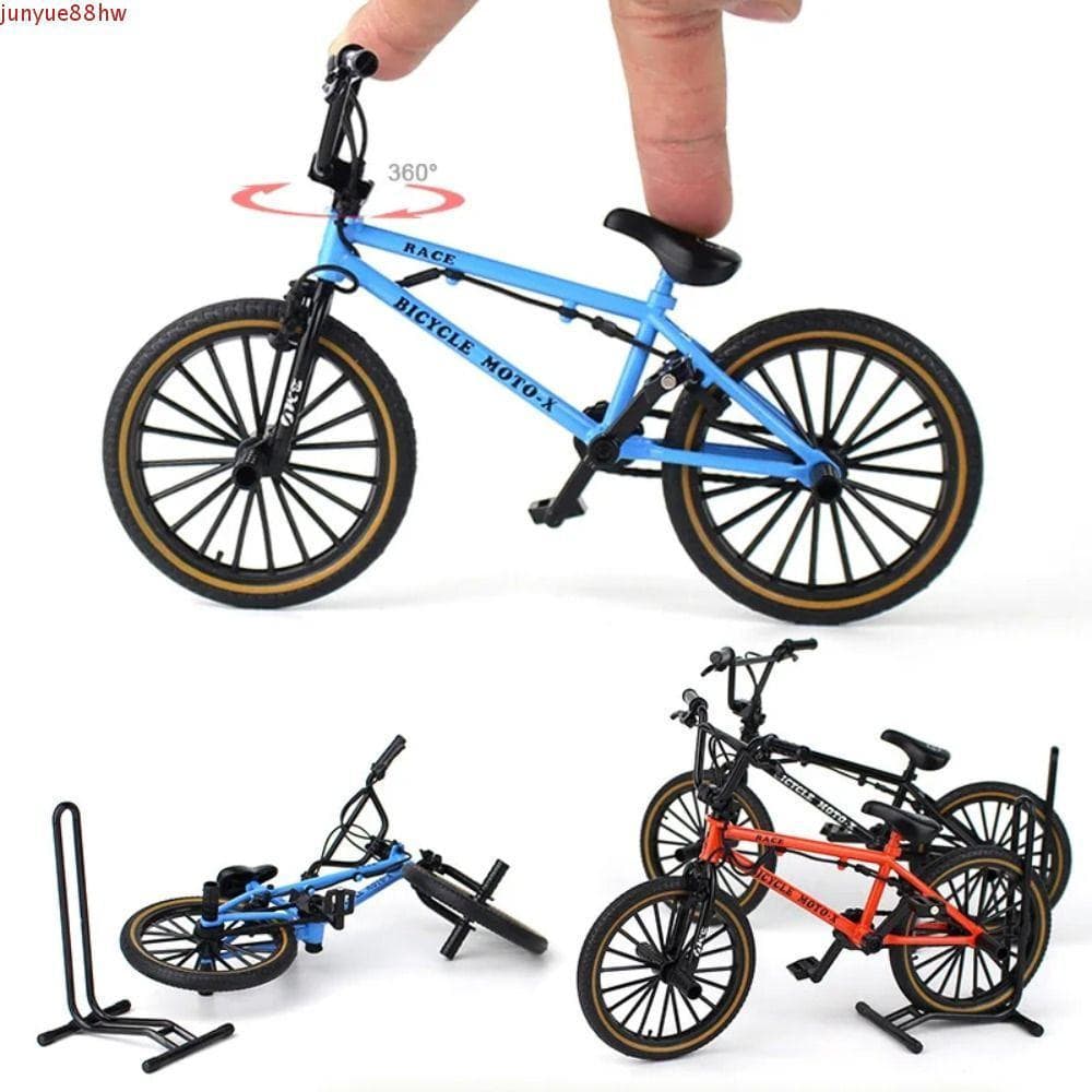 JUNYUE Dedo Mini Bicicleta , Brinquedo Modelo De Rack De Estacionamento Fundido , Simulação De Decoração Em Escala 1 : 8