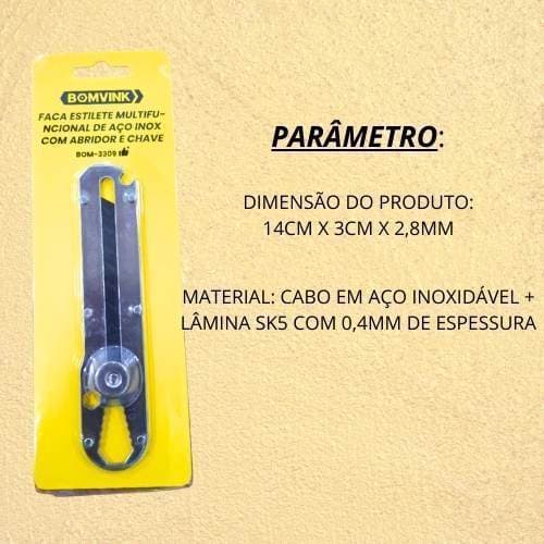 Estilete Profissional Com Trava Aço Inox Maciço Multifuncional