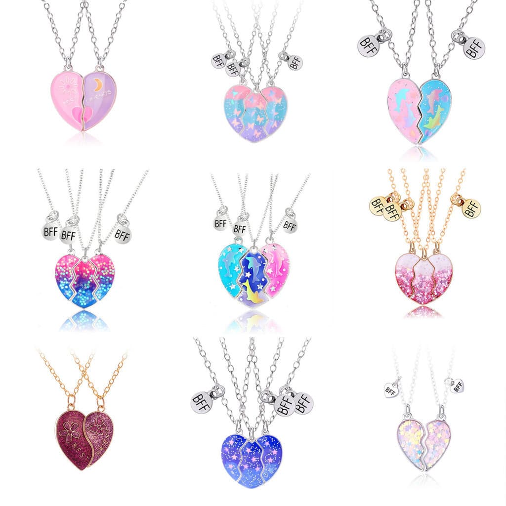 Colar Magnético de Amor, Lindo e Exquisito, Pingente Brilhante, Acessórios de Joias da Moda para Melhores Amigas, Presen