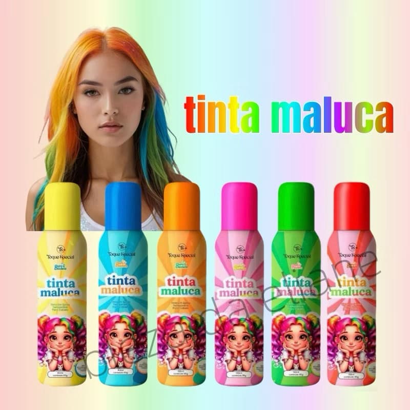 Spray Colorido para Cabelo Lavável Premium ✨ Efeito Temporário Carnaval Festa Fantasia Copa do Mundo