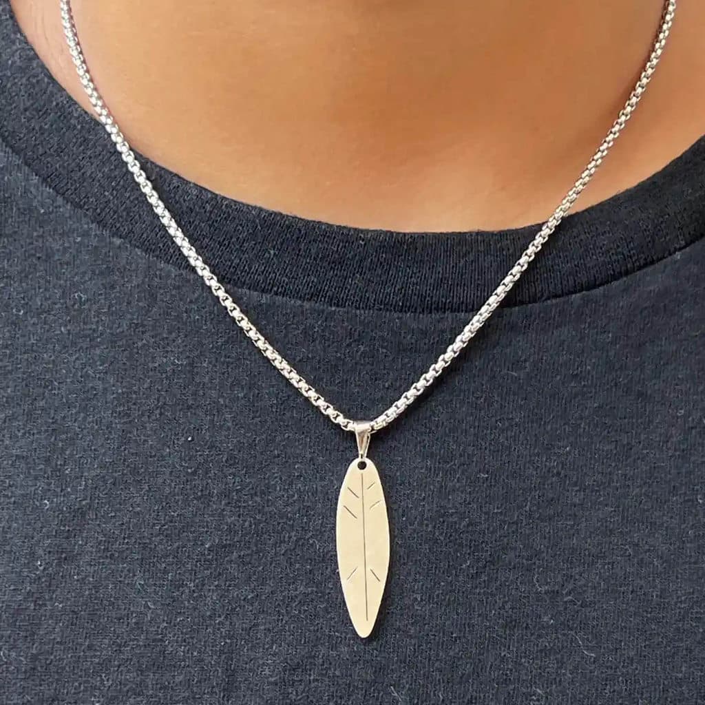 Colar Infantil Masculino Surfista em Aço Inox Prateado