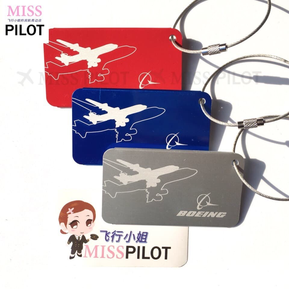 Boeing boeing boeing ar comemorativo Metal bagagem tag saco unidade pingente piloto tag mala identificação