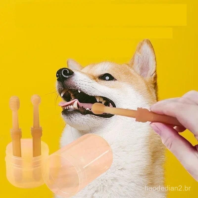 Escova de Dentes de Silicone Macia para Cães e Gatos, Cuidados Orais, Escova de Dentes para Filhotes, Pasta de Dentes, K