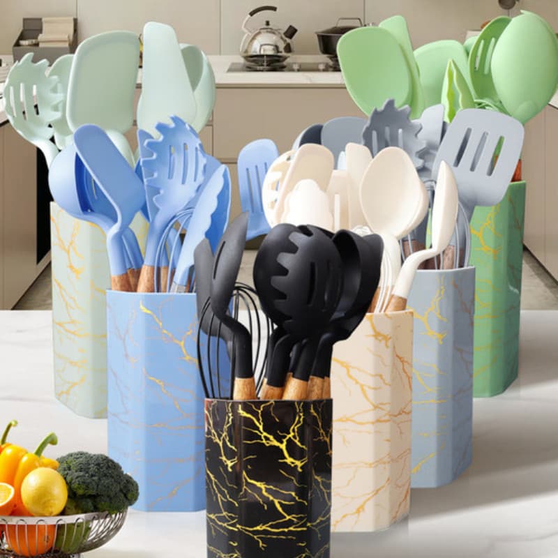 Espátula de silicone colher de sopa conjunto de 12 peças antiaderente Pan cozinhar espátula de silicone doméstico grau a