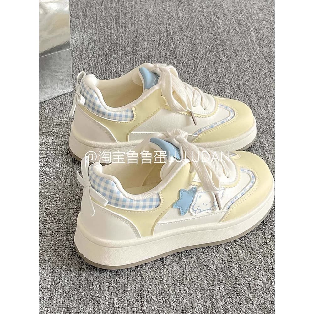Estilo coreano de sola grossa sapatos brancos femininos 2025 novo estilo tênis feminino ins na moda All-Match nicho estu