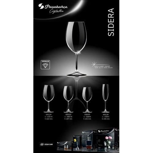 Jogo Conjunto com 06 Taças Cristal Transparente 440 Ml Copos Bebida Vinho Suco