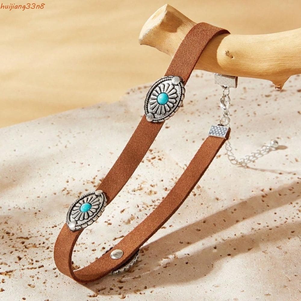 HUIJIANG 2 Peças De Colares Turquesas , Colar Boho Colorido Retrô , Femininos Requintados De Estilo Étnico
