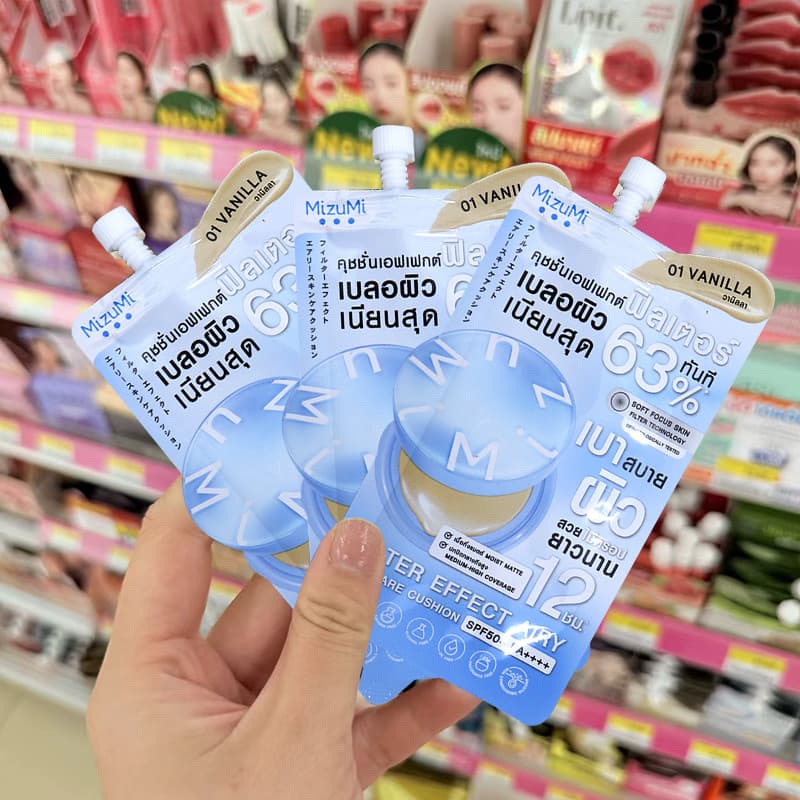 Tailândia 711 Mizumi Almofada Fundação Fosco Soft Focus z Falha À Prova D 'Água Sweatproof Protetor Solar Fosco Hidratan