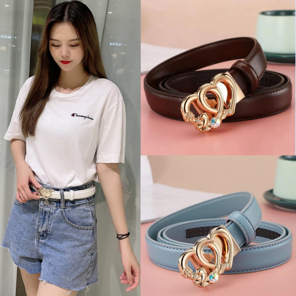 Novas senhoras cinto presente de casamento cinto decoração Jeans moda versão coreana All-Match calças cinto fivela autom