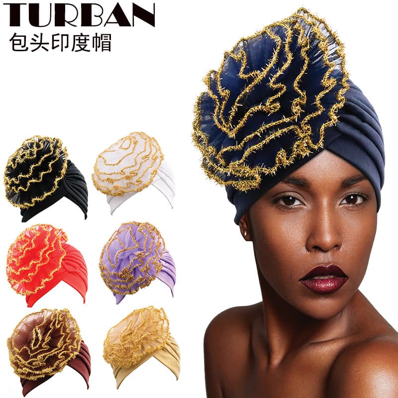 Flor chapéu indiano cabeça boné lenço chapéu confinamento chapéu Yoga chapéu turbante