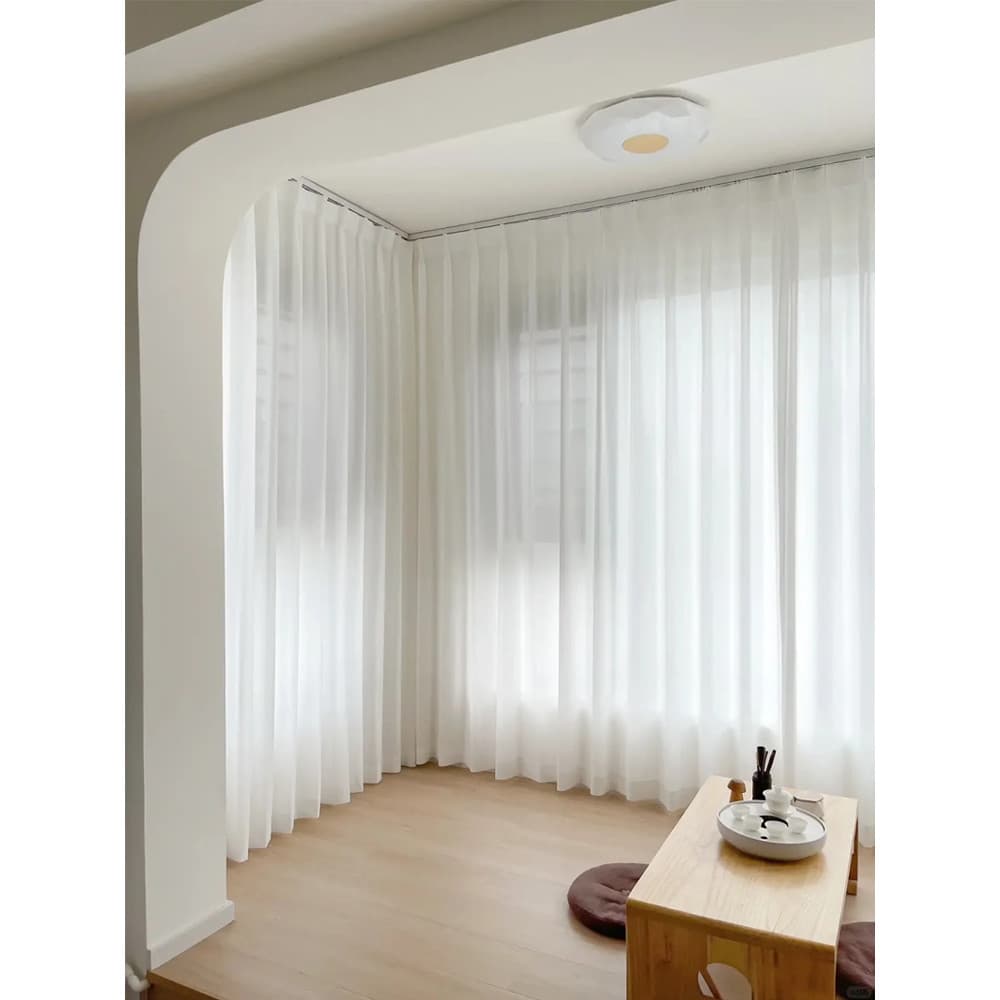 Cortinas estilo Medieval, cortinas de gaze para sala de chá, translúcidas, impervos, gaze fantasma, tule branco, sala de