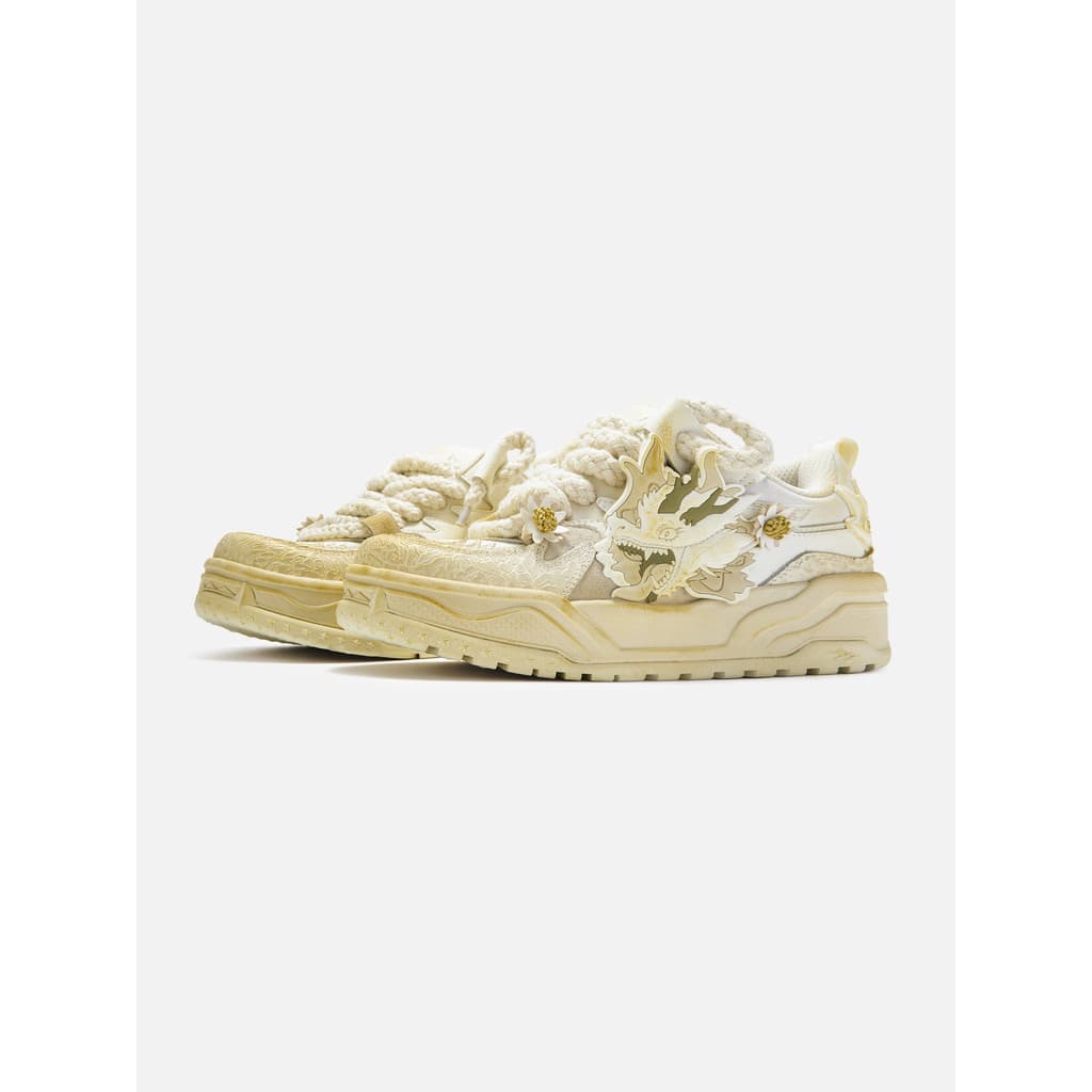 [Huang Zihongfan Mesmo Estilo] Mori Fruit Ano do Dragão Limitado/Sapatos Masculinos 2026 Novo Estilo Distressed National