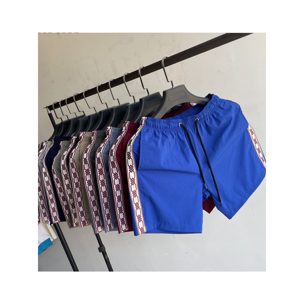 Homens joelho Shorts soltos verão fino estiramento calças 4 pontos calças casuais esportes calças médias calças grandes