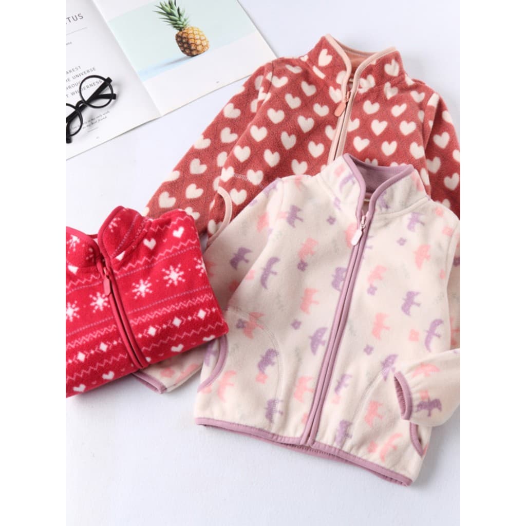 Crianças moletom de lã com zíper camisa outono inverno estilo moda Casual 2025 outono novo produto meninas casaco de lã