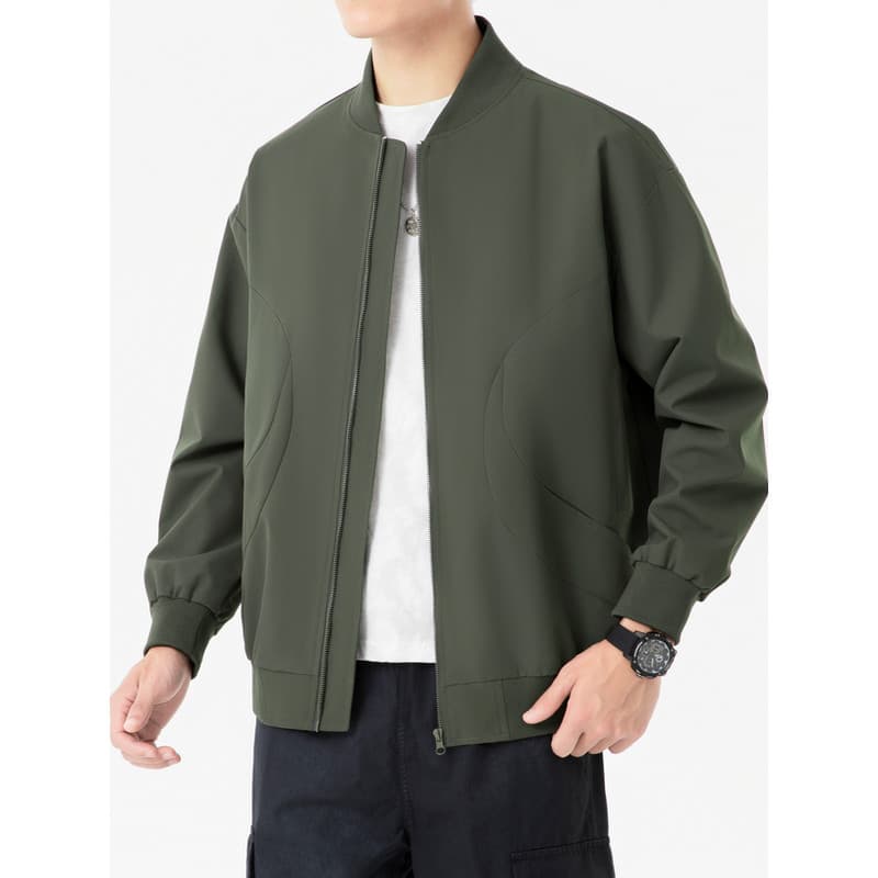 Jaqueta masculina primavera outono estilo Workwear estilo curto solto tamanho grande piloto administrativo negócios Casu