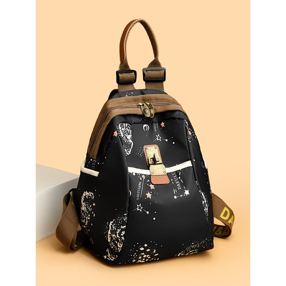 Mochila de viagem de grande capacidade feminina 2025 novo estilo moda bolsa de viagem Oxford pano mochila leve bolsa esc