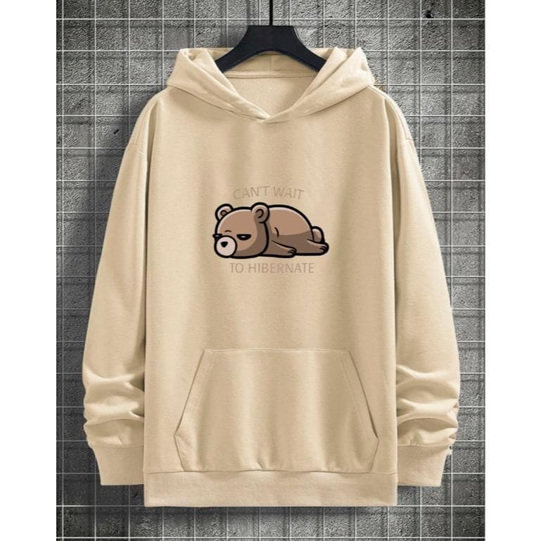 Moletom Canguru Masculino Estampado Urso Hibernando Blusa de Frio Premium Estiloso Moda