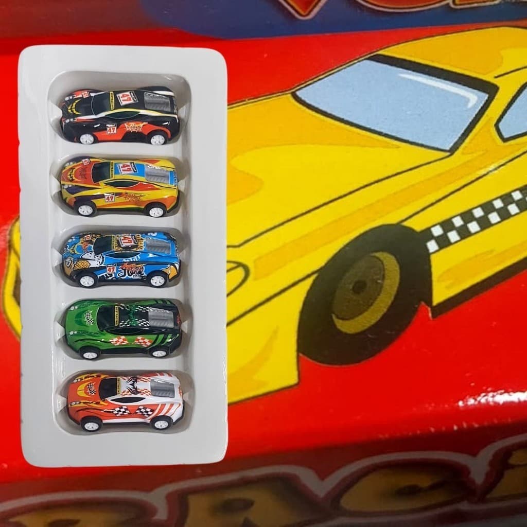 Kit Com 5 Carrinhos Coloridos Coleção Carros De Brinquedo Menino