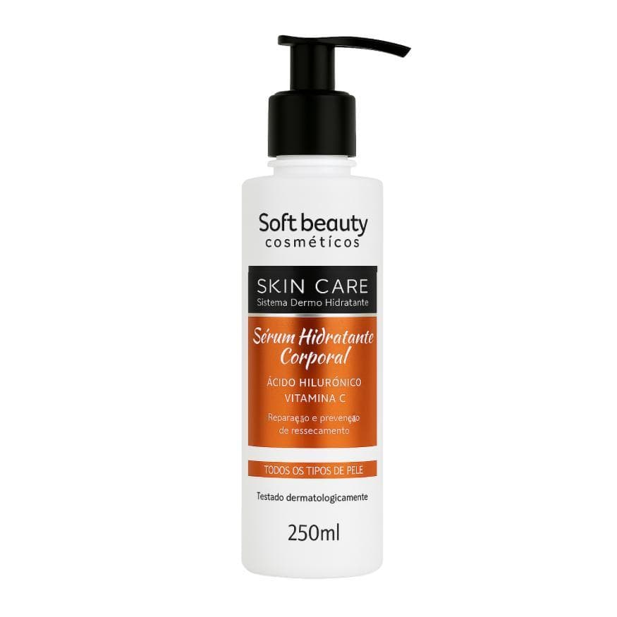 Sérum Hidratante Corporal 250ml Ácido Hialurônico + Vitamina C 250ml - Soft Beauty