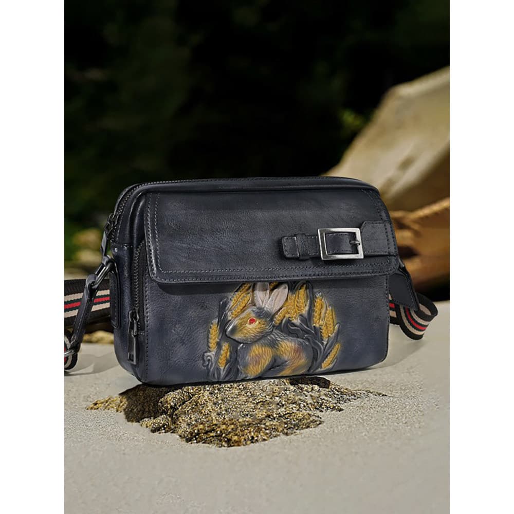 2026 novo estilo bolsa mensageiro de um ombro couro genuíno bolsa feminina primeira camada de couro polido à mão cor mão