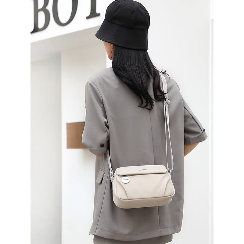 Bolsa mensageiro feminina de Nylon à prova d'água, leve, multicamadas, Casual, grande capacidade, feminina, um ombro, bo