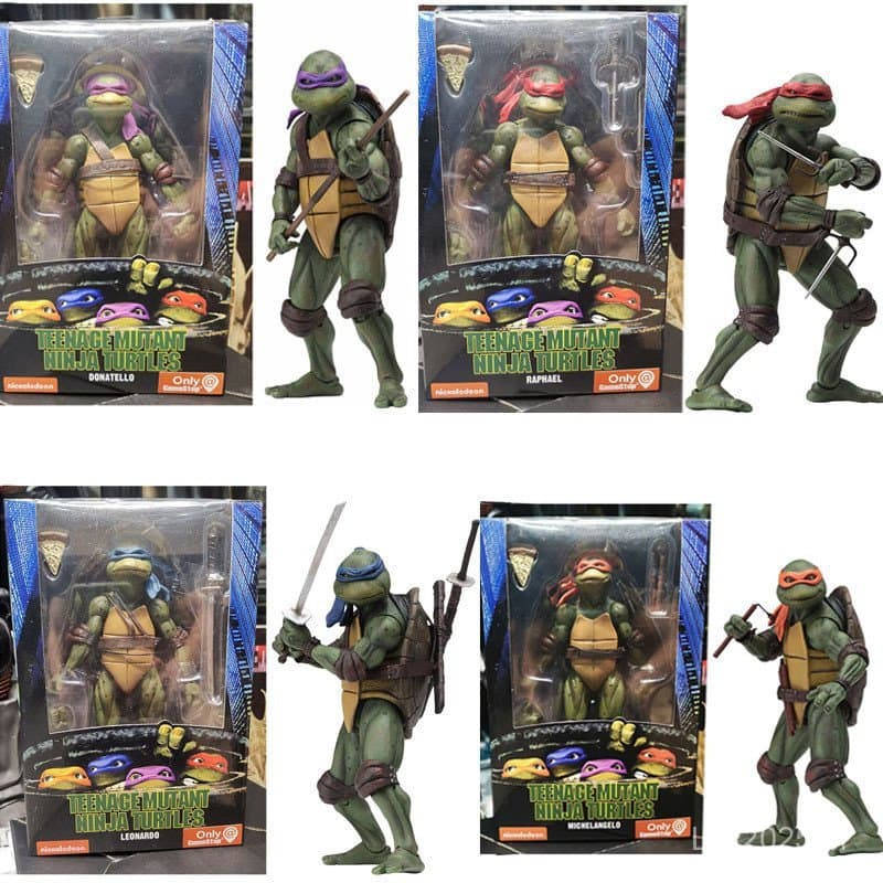 NECA Ninja Turtles 1990 Movie Edition TMNT Edição Limitada Modelo de boneco de ação de 23 cm