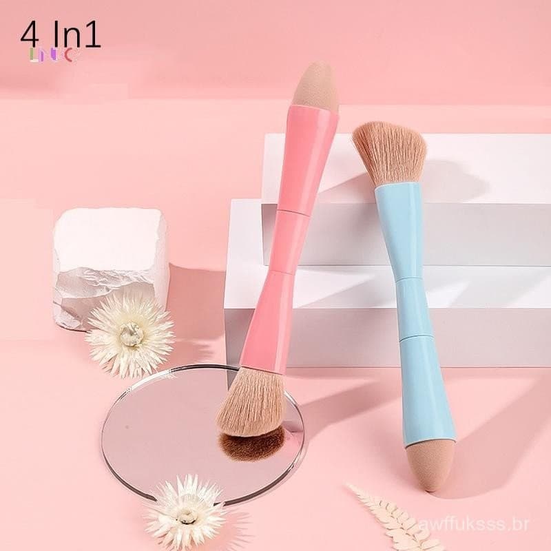 Conjunto de Pincéis de Maquiagem Destacáveis Ferramentas de Beleza Multitarefa Portátil para Viagem Novo