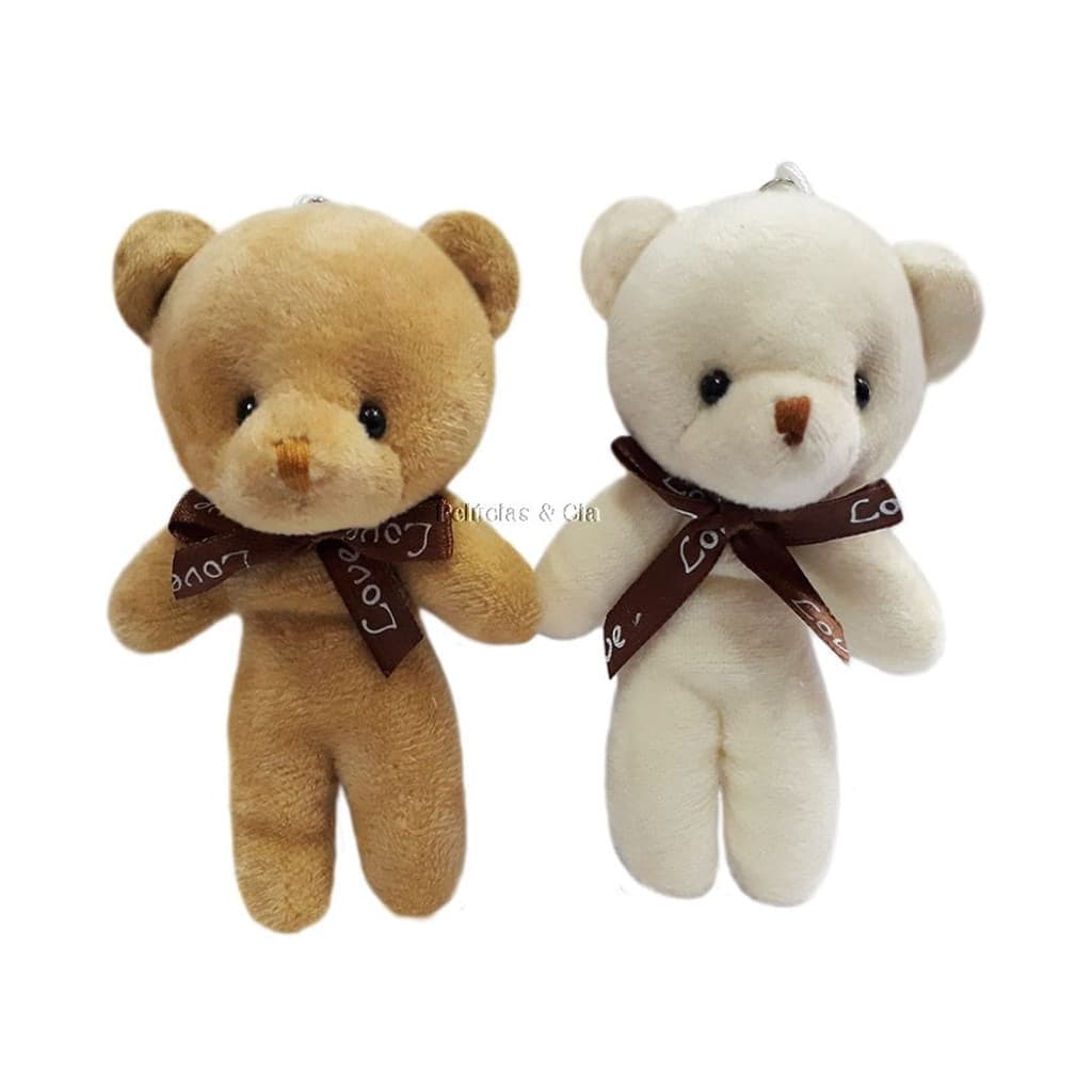 Chaveiro Metal com Urso de Pelúcia 12cm