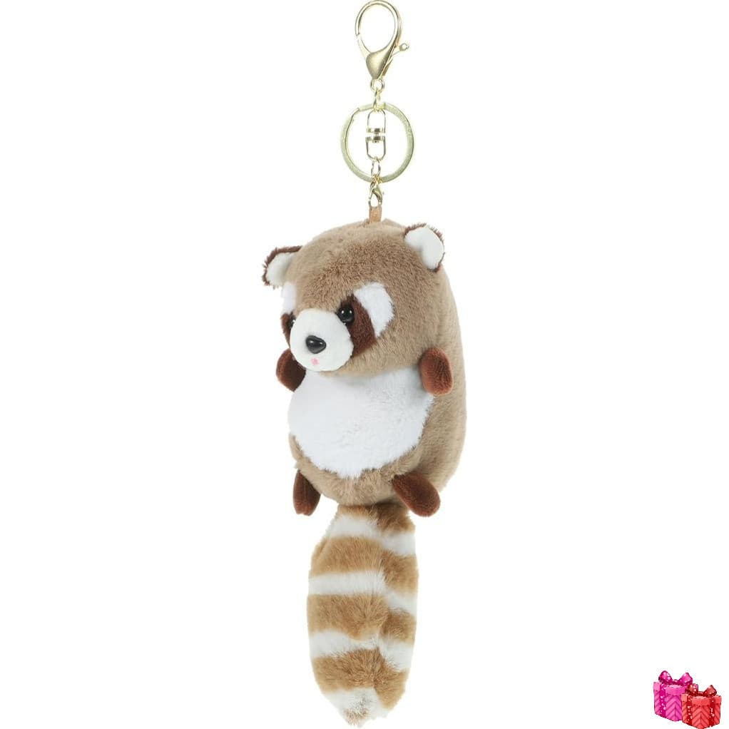 Chaveiro De Pelúcia De Guaxinim Macio Fofo-Joias De Brinquedo Com Pingente De Animal Para Bolsas E