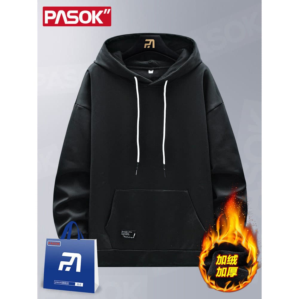 Forro de lã estilo americano pesado engrossado moletom masculino 2026 outono inverno Street Wear estudante com capuz que