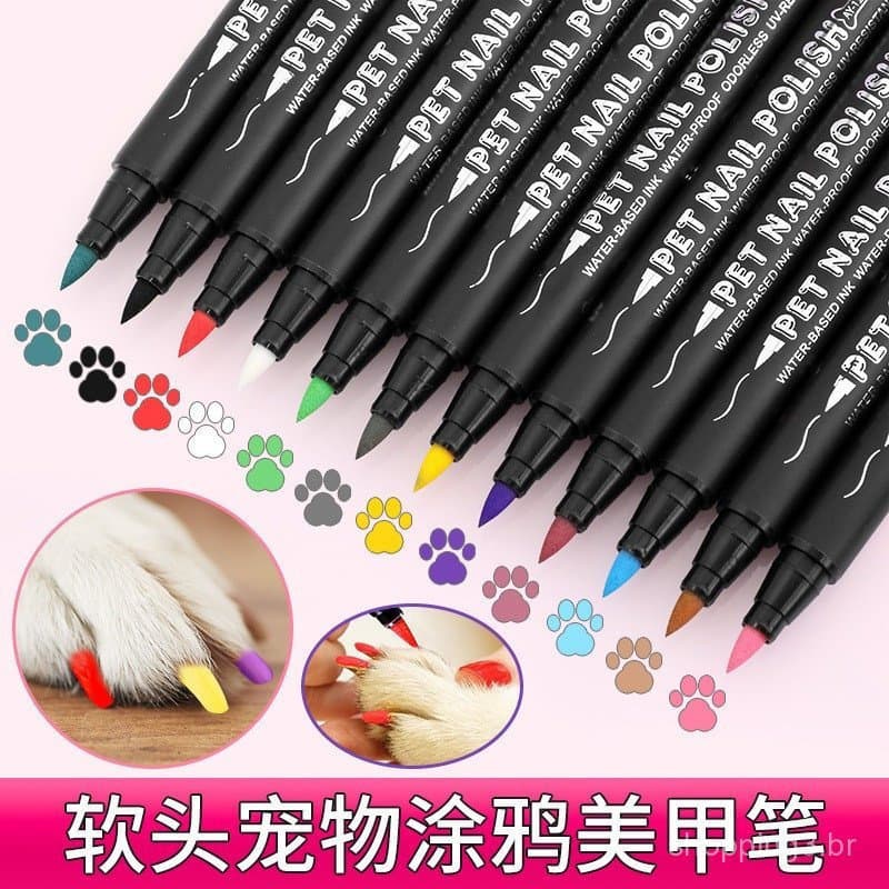 Canetas De Esmalte De Unhas Para Cães , 12 Cores Conjunto De Esmaltes Animais De Estimação Quick Dry Pet Polidor Seguro