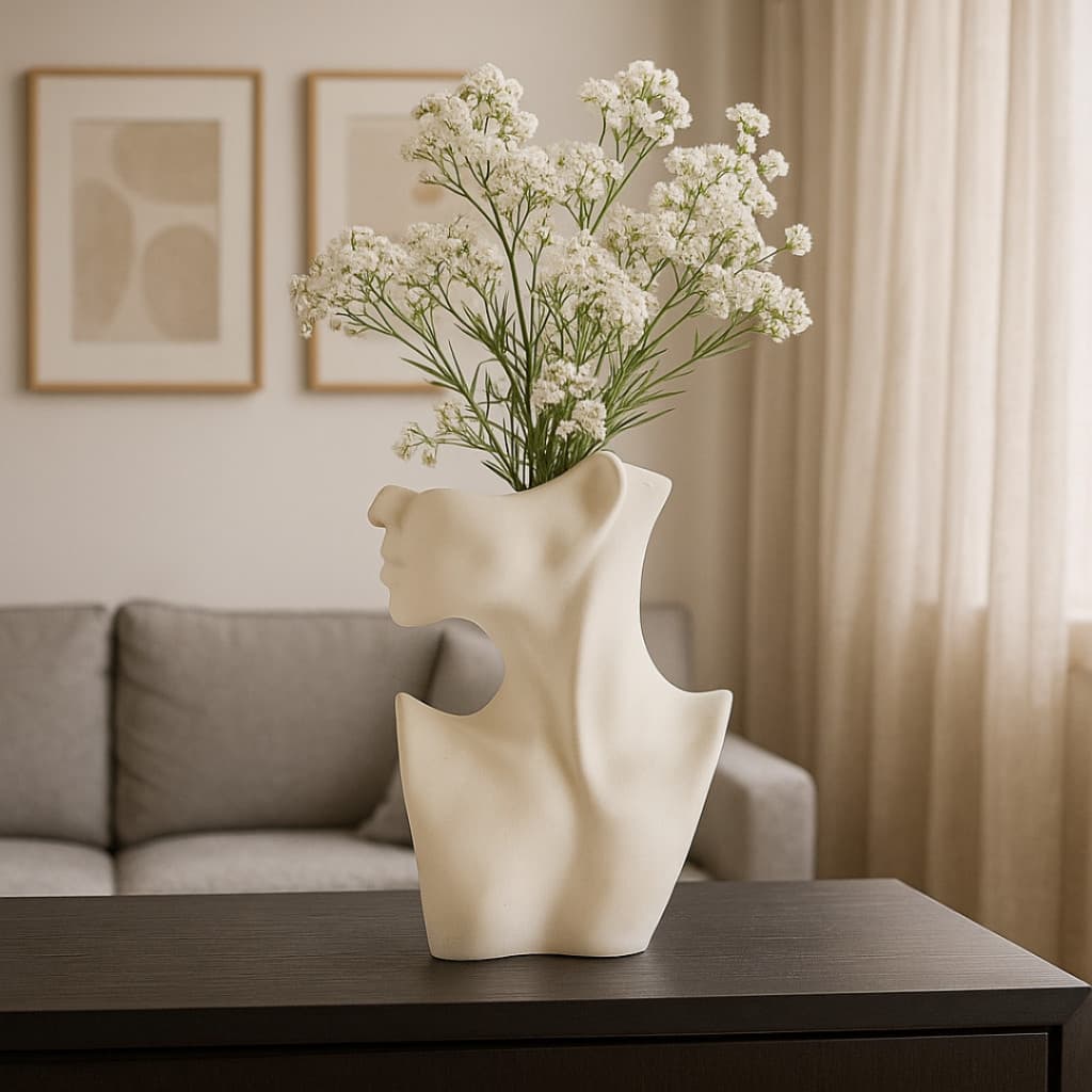 Vaso Decorativo Feminino 17cm  Mesa Centro Sala Frida