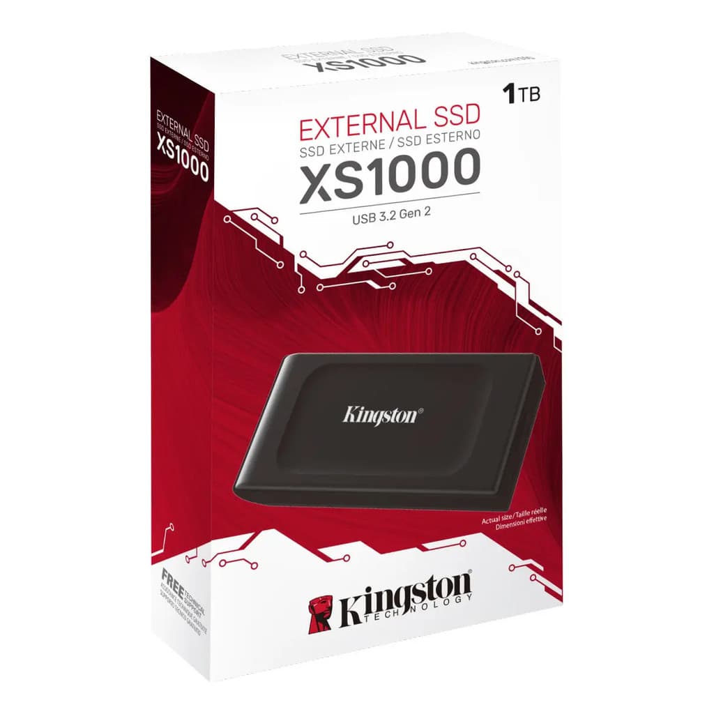 Ssd Externo Kingston Xs1000 1tb Usb 3.2 1050mb/s Portátil Preto