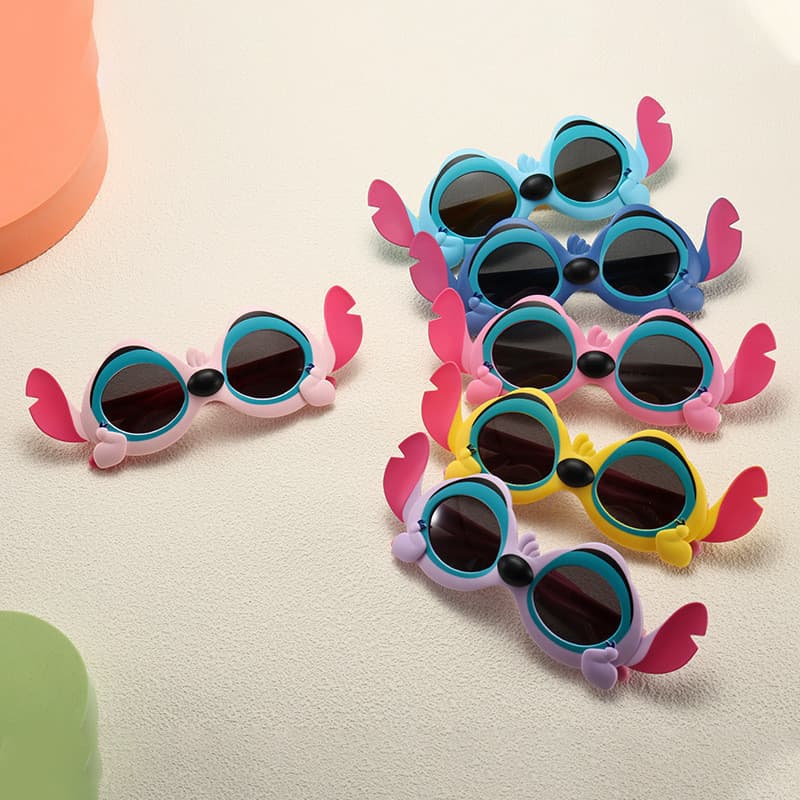 Óculos de Sol Infantil Stitch  Proteção Solar UV Ideal para Crianças 03 a 12 Anos Azul E Rosa