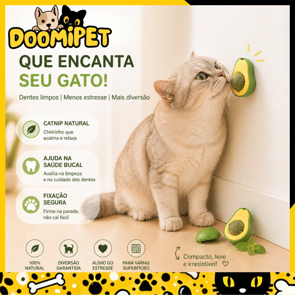 Abacate De Brinquedo Para Gatos Com Catnip Erva Gato Natural