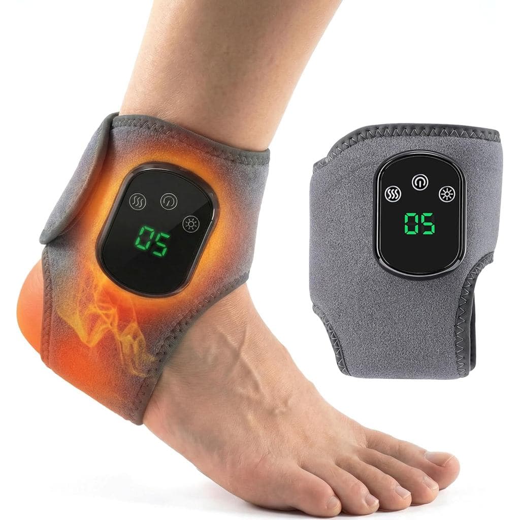 Massageador Triplo para Pés e Tornozelos - Massageador para Neuropatia com 5 níveis de calor, vibração e modos de compre