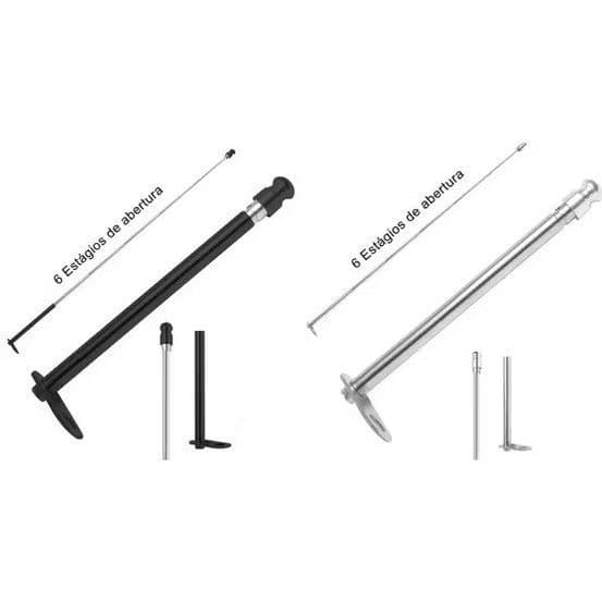 Antena Aço Inox  ZEM Para Moto 125 Corta Pipa 6 Estágios Retrovisor moto