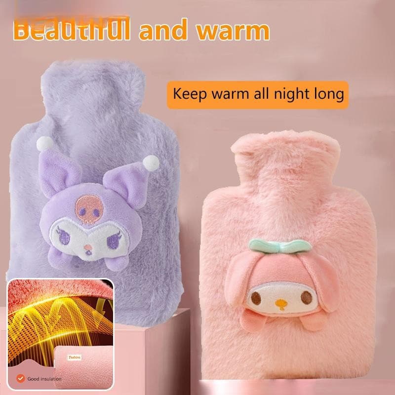 [prosperityus] Bolsa de água quente reutilizável de pelúcia Sanrio Hello Kitty Kuromi Cinnamoroll Melody
