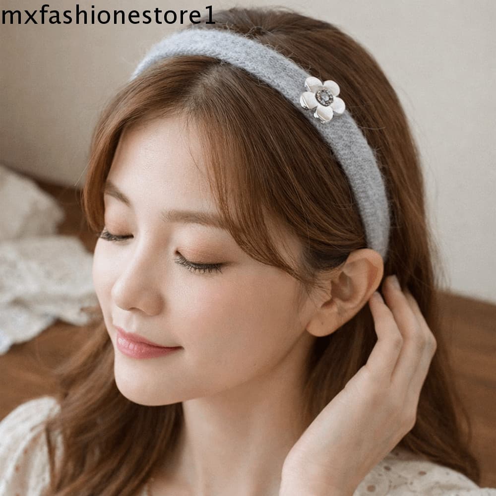 MXFASHIONE Retro Headband , Antiderrapante Estilo Coreano Flor Malha Faixa De Cabelo , Headwear Borda Fina Hairband