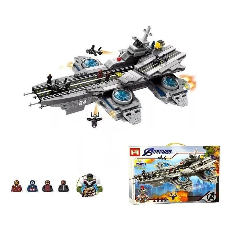 Blocos de Montar Porta-Aviões Helicarrier Escudo Vingadores