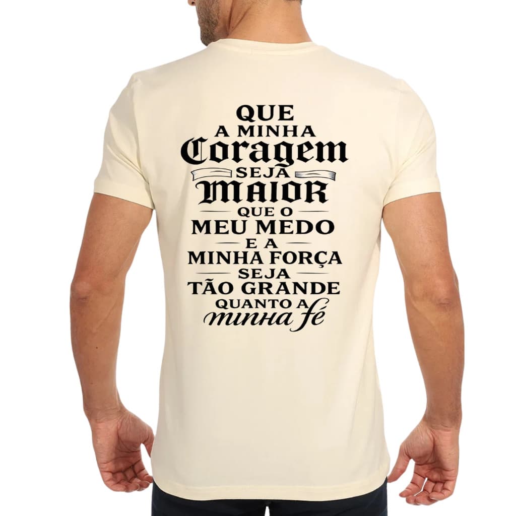 Camiseta católica QUE MINHA CORAGEM SEJA MAIOR QUE MEU MEDO blusa camisa moda cristã ENVIO RAPIDO