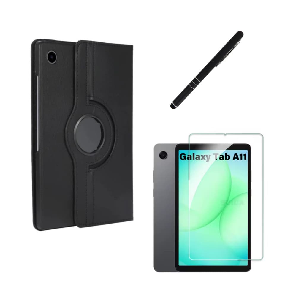 Kit Capa Giratória Tablet Galaxy A11 SM-X133/X135 8.7 Polegadas + Pelicula + Caneta touch